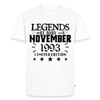 November 1993 | 1993 legends were born in November - Men's Premium Organic T-Shirt - white - Front - Nico (187cm)
