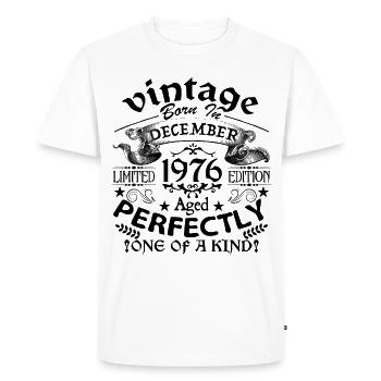 December 1976 | 1976 Vintage | born in December - T-shirt Premium bio Homme - blanc - Devant - Nico (187cm)
