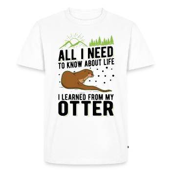 Loutre Cadeau Loutre Loutre Loutre Loutre de mer - T-shirt Premium bio Homme - blanc - Devant - Nico (187cm)