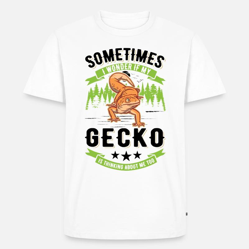 Gecko Geschenk Leopardgecko - Männer Premium Bio T-Shirt - Weiß