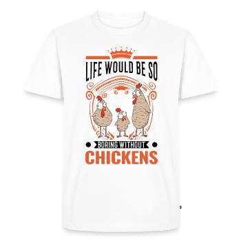 Poulets Élevage de poulets Éleveur de poulet - T-shirt Premium bio Homme - blanc - Devant - Nico (187cm)