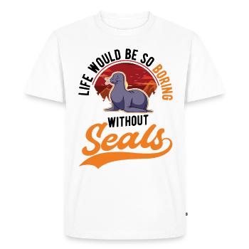 La vie serait si ennuyeuse sans Seal Sea Lion Robbe - T-shirt Premium bio Homme - blanc - Devant - Nico (187cm)