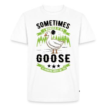 Geese Gift Goose Farmer Goose Goose - Men's Premium Organic T-Shirt - white - Front - Nico (187cm)