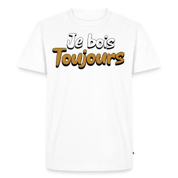 Je Bois Toujours Avec Modération - T-shirt Premium bio Homme - blanc - Devant - Nico (187cm)