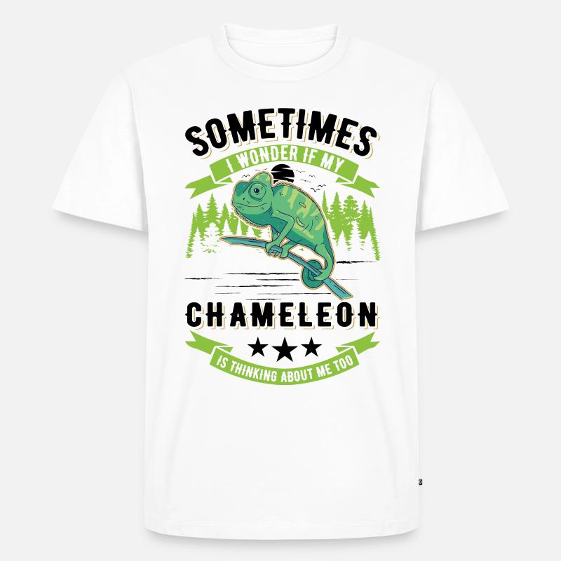 Chamäleon Geschenk Chameleon - Männer Premium Bio T-Shirt - Weiß