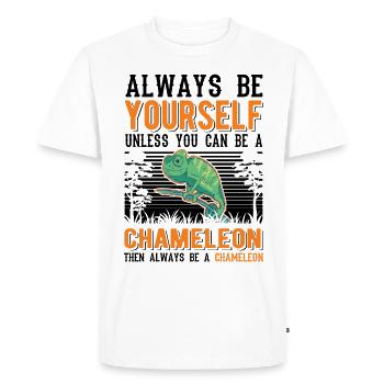 Cadeau Caméléon Caméléon - T-shirt Premium bio Homme - blanc - Devant - Nico (187cm)