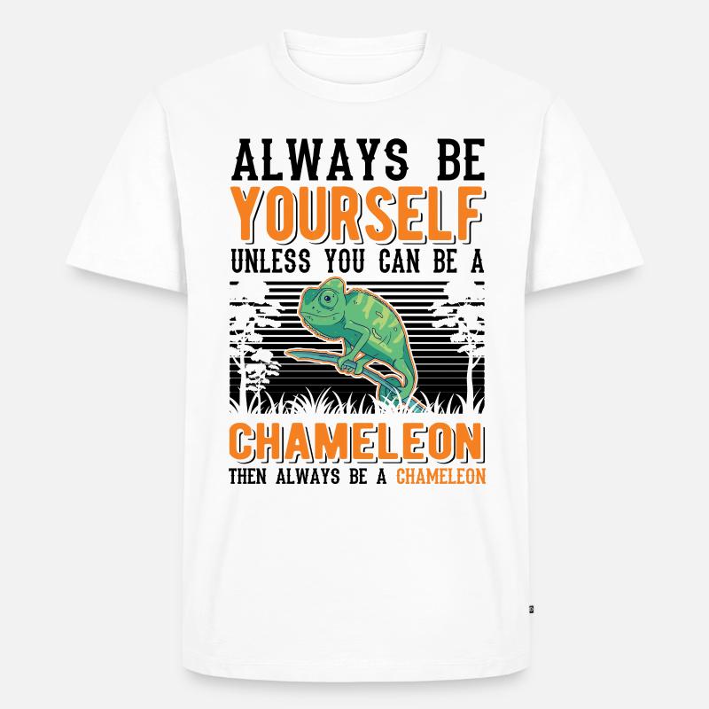 Chamäleon Geschenk Chameleon - Männer Premium Bio T-Shirt - Weiß