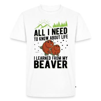 Beaver Gift Beaver Dam Beaver - Men's Premium Organic T-Shirt - white - Front - Nico (187cm)