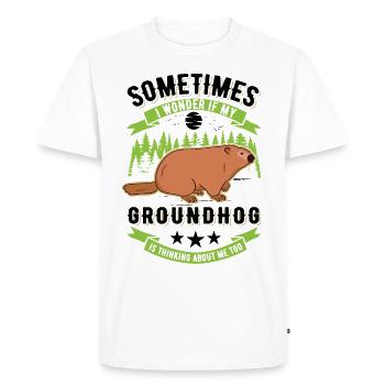 Marmotte Jour de la marmotte Marmotte forestière - T-shirt Premium bio Homme - blanc - Devant - Nico (187cm)