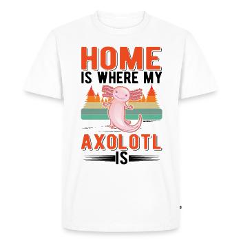 La maison est l’endroit où mon Axolotl est un amphibien à queue - T-shirt Premium bio Homme - blanc - Devant - Nico (187cm)