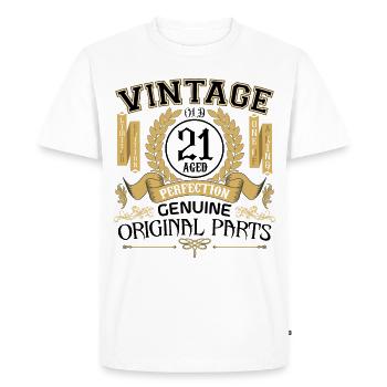 Vintage 21 years old - birthday gift 21 years !!! - Men's Premium Organic T-Shirt - white - Front - Nico (187cm)