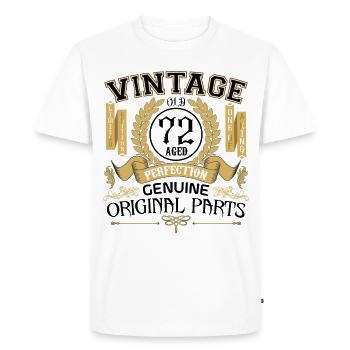 Vintage 72 ans - cadeau d’anniversaire 72 ans !!! - T-shirt Premium bio Homme - blanc - Devant - Nico (187cm)