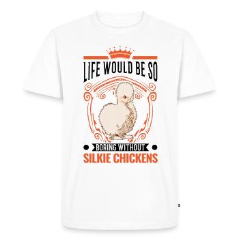 La vie serait tellement ennuyeuse sans Silkie Chickens - T-shirt Premium bio Homme - blanc - Devant - Nico (187cm)