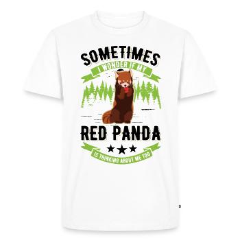 Red Panda Cadeau Chat Ours Panda Rouge - T-shirt Premium bio Homme - blanc - Devant - Nico (187cm)