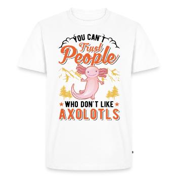 Axolotl Queue Cadeau Amphibien Axolotl - T-shirt Premium bio Homme - blanc - Devant - Nico (187cm)
