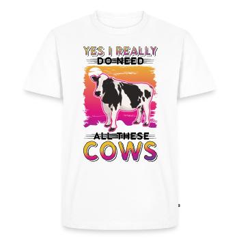 Cow Cattle breeder Farmer Cows Farmer - Men's Premium Organic T-Shirt - white - Front - Nico (187cm)