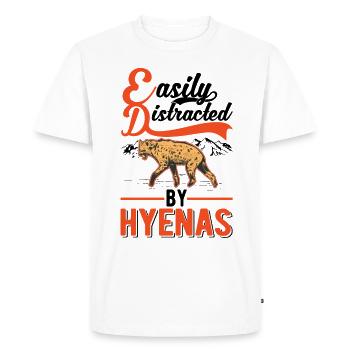 Facilement distrait par les hyènes Erdwolf Hyène - T-shirt Premium bio Homme - blanc - Devant - Nico (187cm)