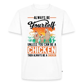 Poulets Élevage de poulets Éleveur de poulet - T-shirt Premium bio Homme - blanc - Devant - Nico (187cm)