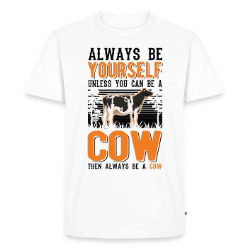 Cow Gift Farmer Cattle Breeder Cows - Men's Premium Organic T-Shirt - white - Front - Nico (187cm)
