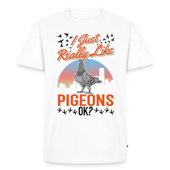 I just really like Pigeons Pigeon Pigeon Fancier - Men's Premium Organic T-Shirt - white - Front - Nico (187cm)