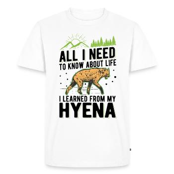 Hyène Cadeau Aardwolf Hyène - T-shirt Premium bio Homme - blanc - Devant - Nico (187cm)