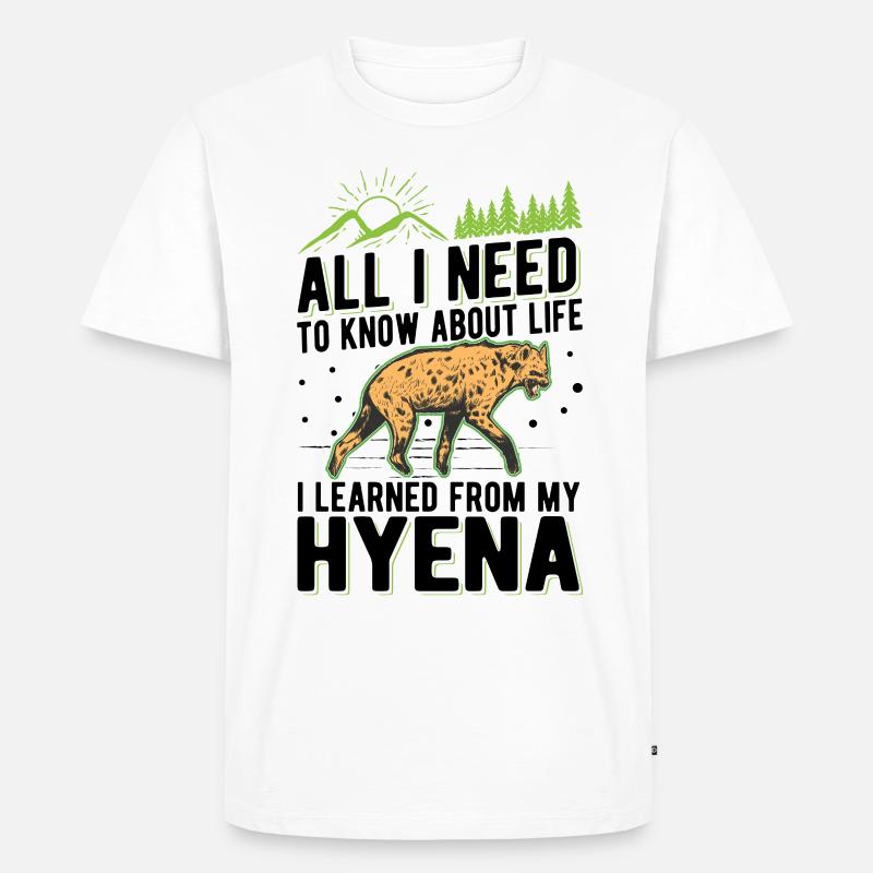 Hyäne Geschenk Erdwolf Hyena - Männer Premium Bio T-Shirt - Weiß