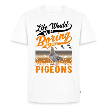 Pigeon Gift Pigeon Fancier City Pigeon Carrier Pigeon - Men's Premium Organic T-Shirt - white - Front - Nico (187cm)