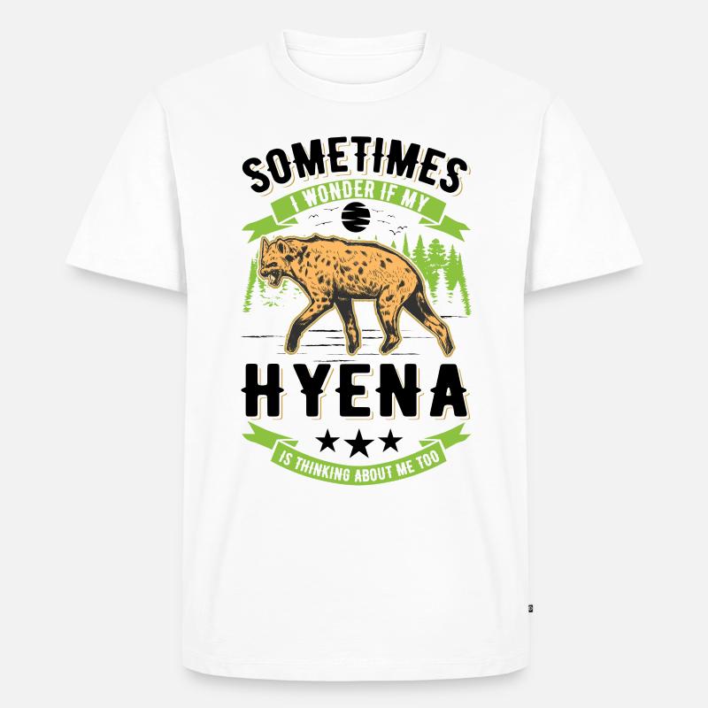 Hyäne Geschenk Erdwolf Hyena - Männer Premium Bio T-Shirt - Weiß
