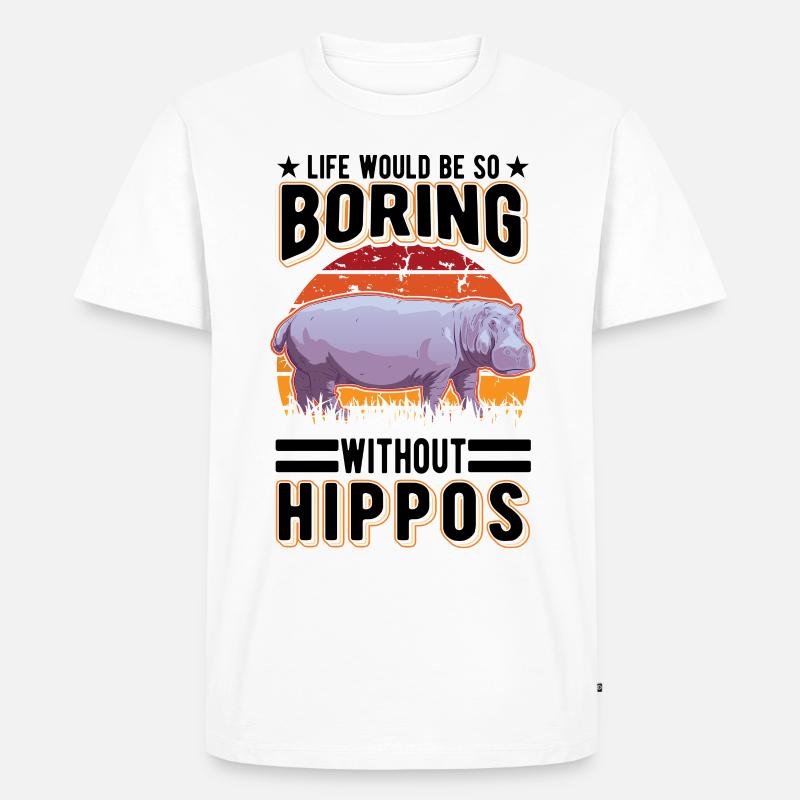 Nilpferd Geschenk Hippo Flusspferd - Männer Premium Bio T-Shirt - Weiß