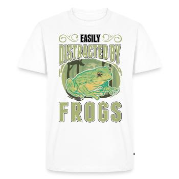 Easily distracted by Frogs Frog - Men's Premium Organic T-Shirt - white - Front - Nico (187cm)