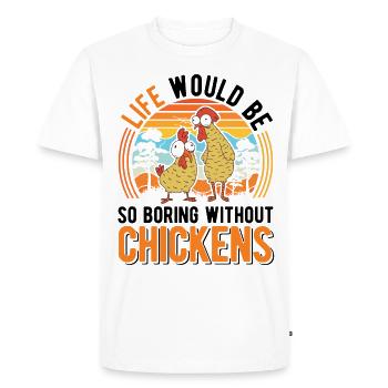 Poulets Élevage de poulets Éleveur de poulet - T-shirt Premium bio Homme - blanc - Devant - Nico (187cm)