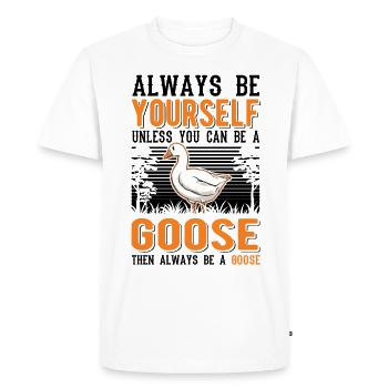 Geese Gift Goose Lovers Goose Breeders - Men's Premium Organic T-Shirt - white - Front - Nico (187cm)