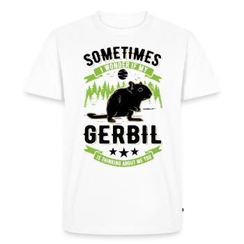 Gerbille Cadeau Rat de course Gerbille - T-shirt Premium bio Homme - blanc - Devant - Nico (187cm)