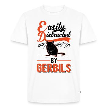 Facilement distrait par Gerbilles Rennratte Gerbille - T-shirt Premium bio Homme - blanc - Devant - Nico (187cm)