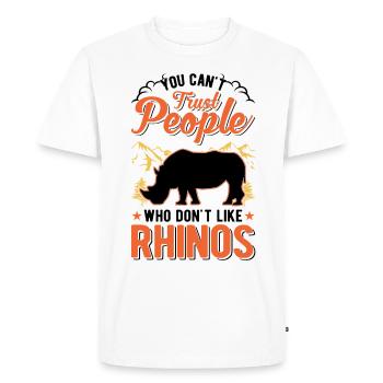 Rhinocéros Cadeau Rhino Rhinocéros - T-shirt Premium bio Homme - blanc - Devant - Nico (187cm)