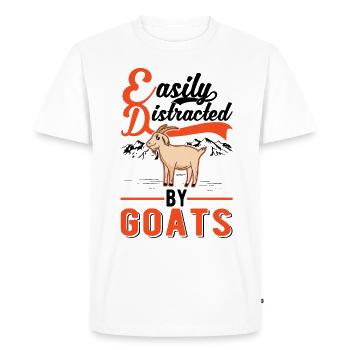 Facilement distrait par les chèvres Ziegenwirt Goat - T-shirt Premium bio Homme - blanc - Devant - Nico (187cm)