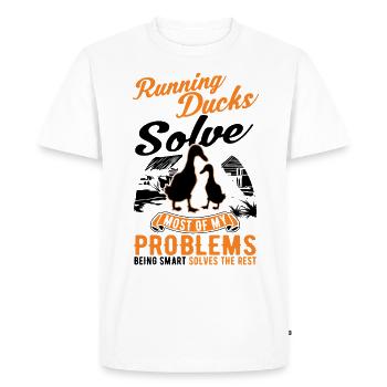 Indian Running Duck Gift Running Duck - Men's Premium Organic T-Shirt - white - Front - Nico (187cm)