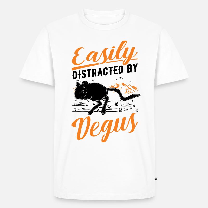 Easily distracted by Degus - Männer Premium Bio T-Shirt - Weiß