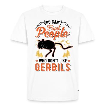 Gerbille Cadeau Rat de course Gerbille - T-shirt Premium bio Homme - blanc - Devant - Nico (187cm)