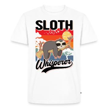 Faultier Flüsterer Sloth Whisperer - T-shirt Premium bio Homme - blanc - Devant - Nico (187cm)