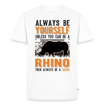 Rhinocéros Rhinocéros Rhinocéros - T-shirt Premium bio Homme - blanc - Devant - Nico (187cm)