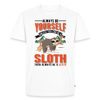Sois toujours toi-même Sloth Faultier - T-shirt Premium bio Homme - blanc - Devant - Nico (187cm)
