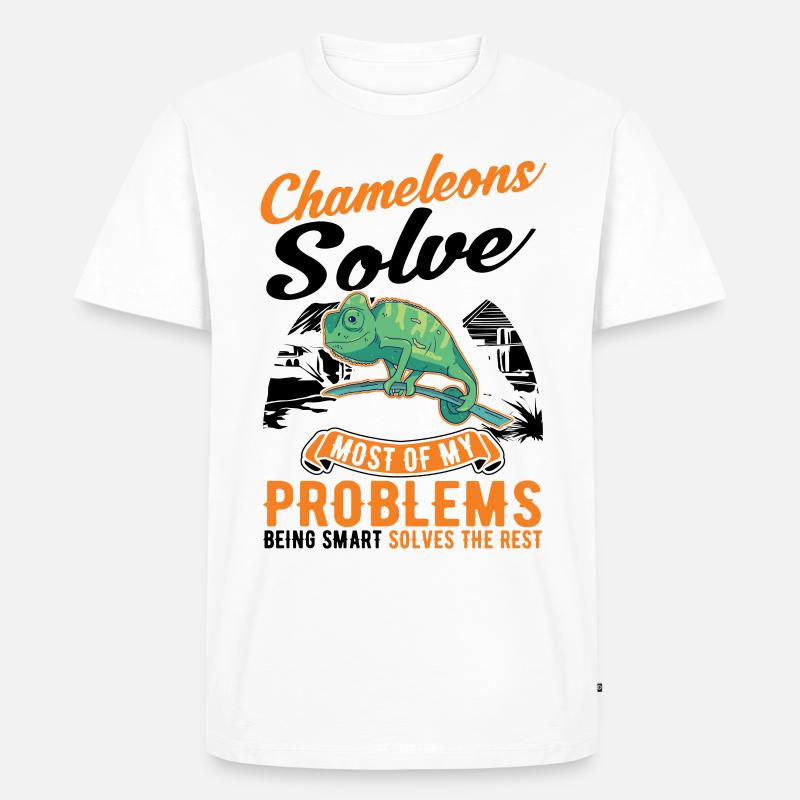 Chamäleon Geschenk Chameleon - Männer Premium Bio T-Shirt - Weiß