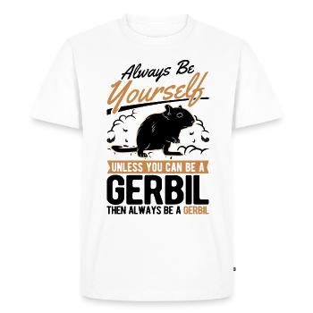 Gerbil Gift Racing Rat Gerbil - Men's Premium Organic T-Shirt - white - Front - Nico (187cm)