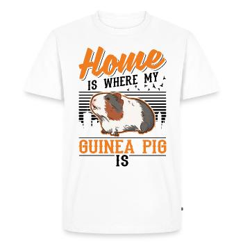 Cochons d’Inde à la maison Cochon d’Inde - T-shirt Premium bio Homme - blanc - Devant - Nico (187cm)