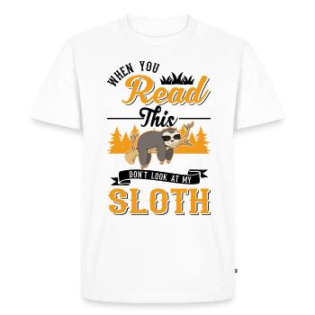 Sloth Gift Sloth - Men's Premium Organic T-Shirt - white - Front - Nico (187cm)
