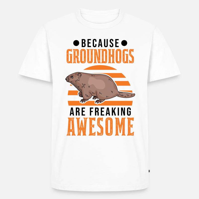 Murmeltier Groundhog Day Waldmurmeltier - Männer Premium Bio T-Shirt - Weiß