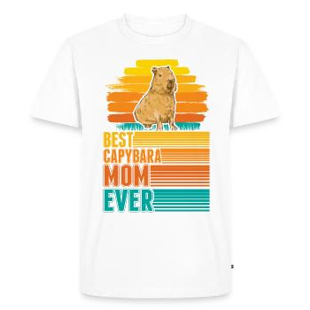 Best Capybara Mom Ever Wasserschwein Mama - Men's Premium Organic T-Shirt - white - Front - Nico (187cm)