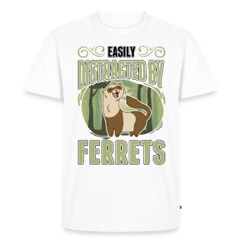 Easily distracted by Foxes Fuchs - Men's Premium Organic T-Shirt - white - Front - Nico (187cm)