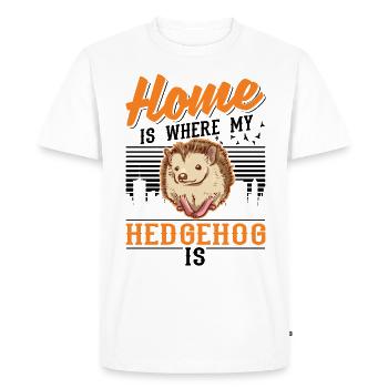 La maison est l’endroit où se trouve mon hérisson - T-shirt Premium bio Homme - blanc - Devant - Nico (187cm)